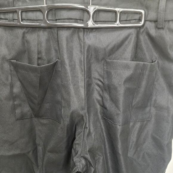 Women's Cropped Straight Cuffed Capri Button Zip Casual Trouser Pants Size M - Picture 4 of 5